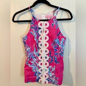 Lilly Pulitzer Women's Annabelle Pink Tank Top Size 2 Samba